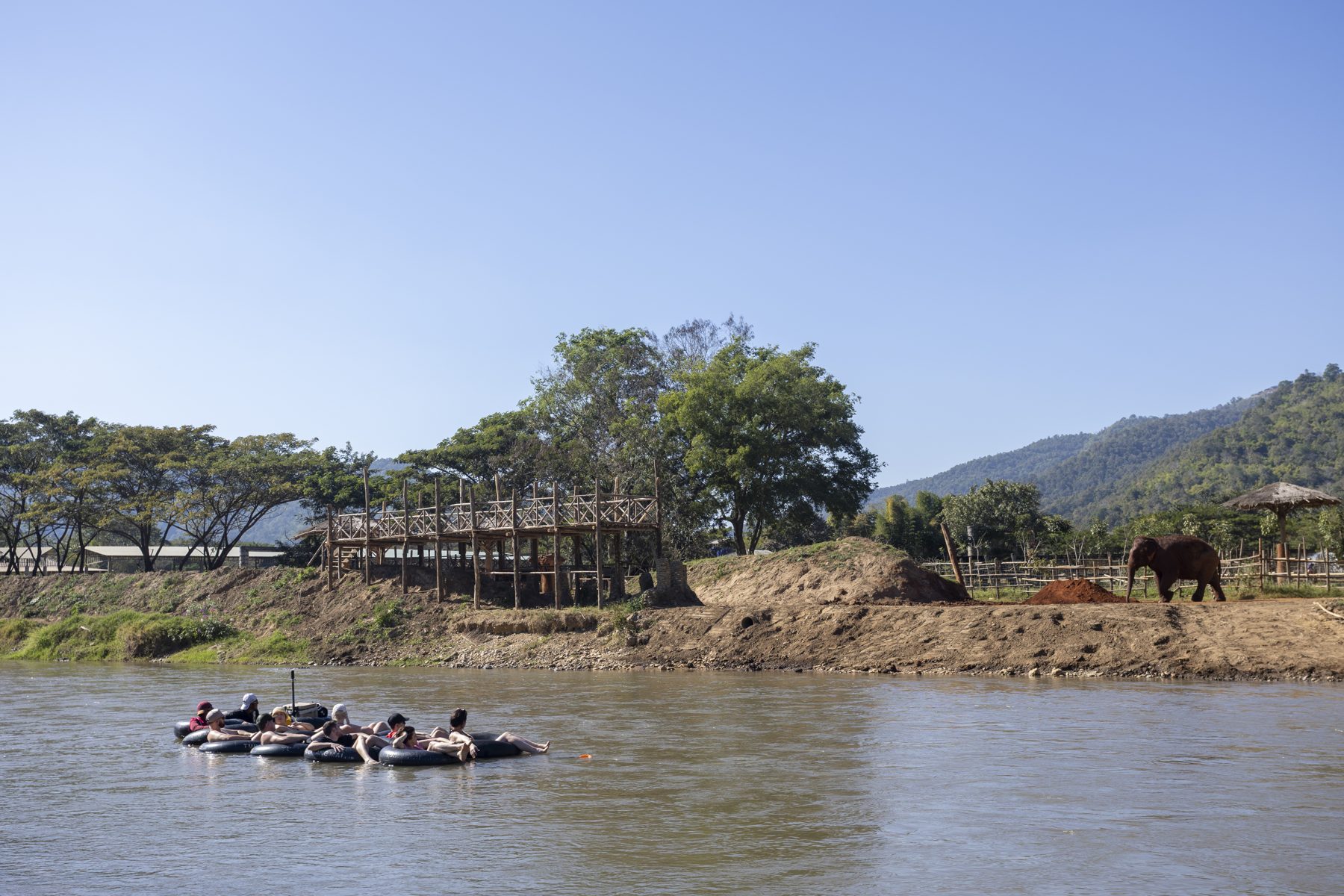 Group river tubing on the Mae Taeng River, Chiang Mai