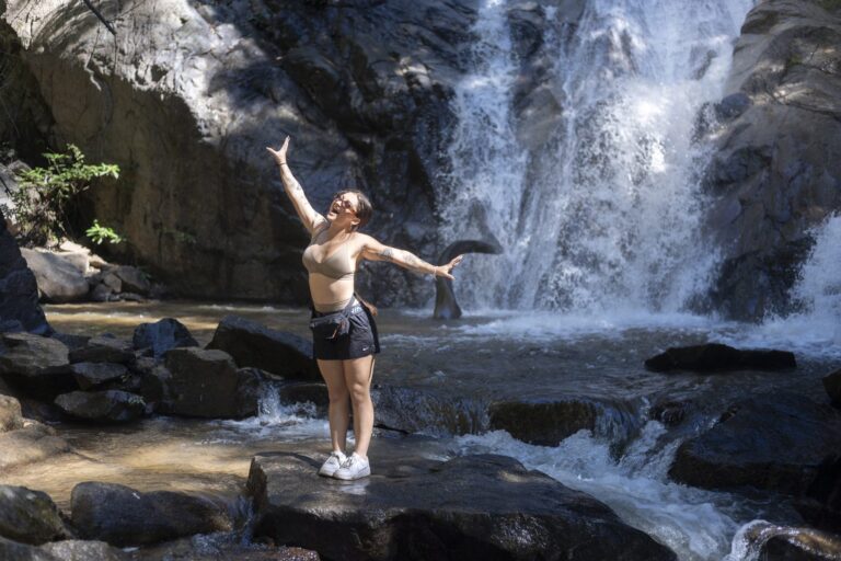 Jungle waterfall at the end of the Mae Taeng trek, Chiang Mai