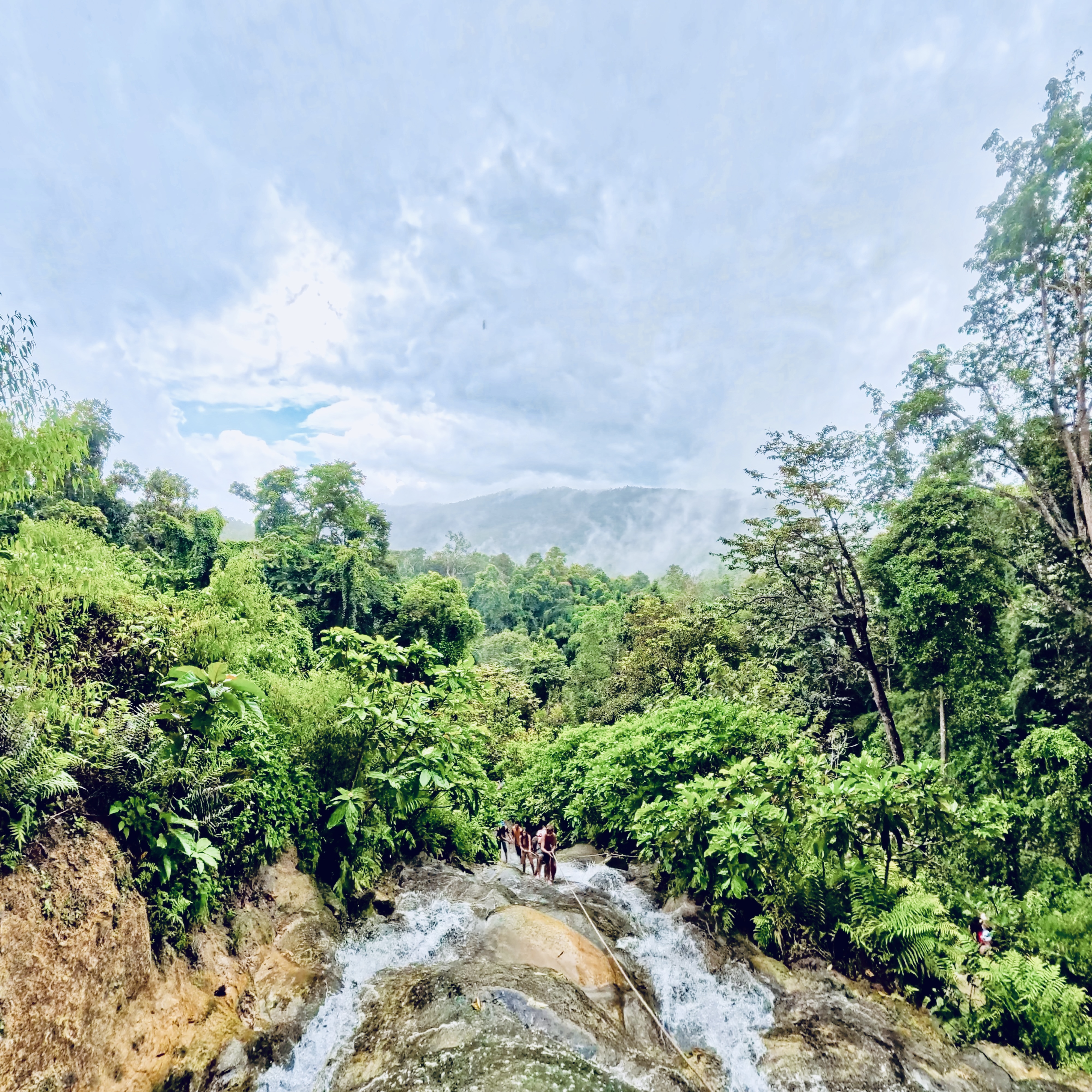 View over the jungle from the top of Bua Tong Sticky Waterfall, Chiang Mai